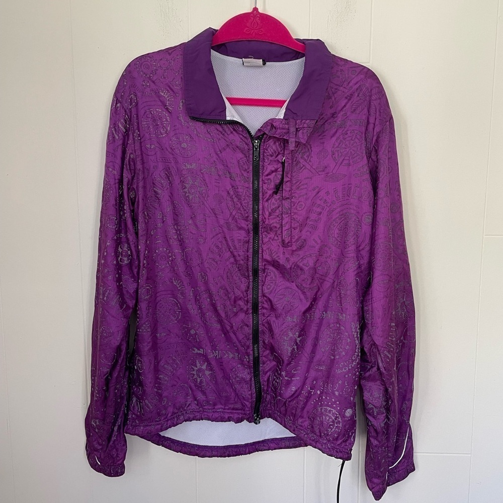 Vintage IlluniNITE Reflective Zip Up Windbreaker ~ Purple ~ Size Medium